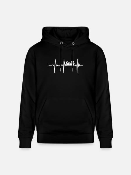 Heartbeat for cute kittens - Stanley/Stella CRUISER Unisex Organic Hoodie - black
