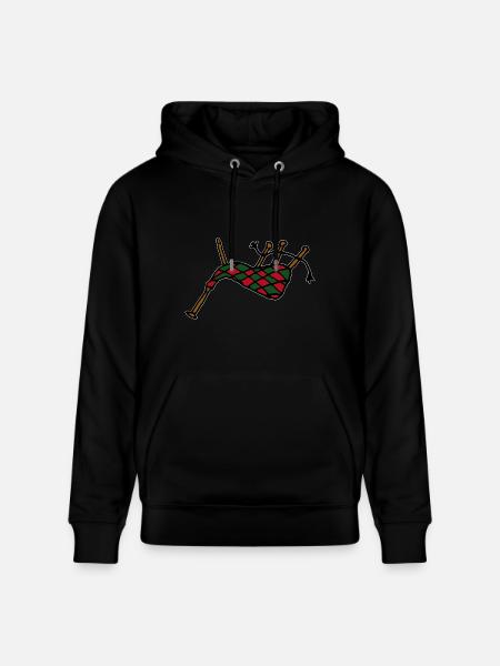 Bagpipes Scotland Music - Stanley/Stella CRUISER Unisex Organic Hoodie - black