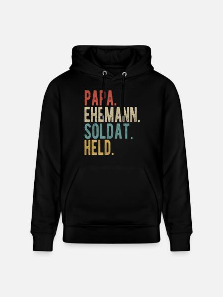 Soldat Papa Ehemann Held - Stanley/Stella Unisex Bio-Hoodie CRUISER - Schwarz