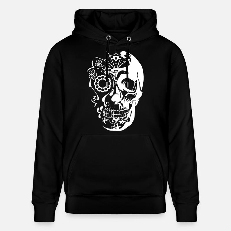 skull white - Sweat à capuche bio CRUISER Stanley/Stella Unisexe - noir