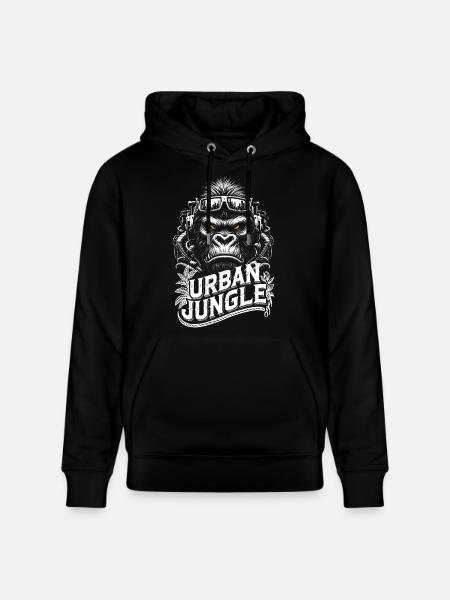 Urban Jungle Logo - Stanley/Stella CRUISER Unisex Organic Hoodie - black