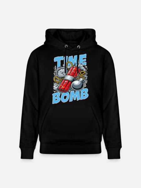 Time Bomb – Explosive Streetwear Design - Stanley/Stella CRUISER Unisex Organic Hoodie - black