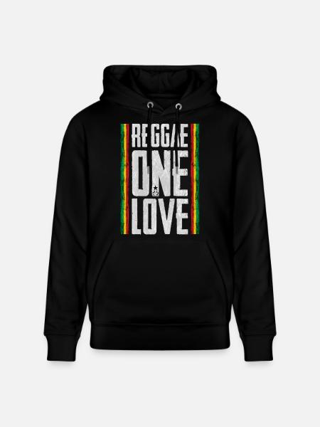 Reggae Liebe Design mit Fahne - Stanley/Stella Unisex Bio-Hoodie CRUISER - Schwarz