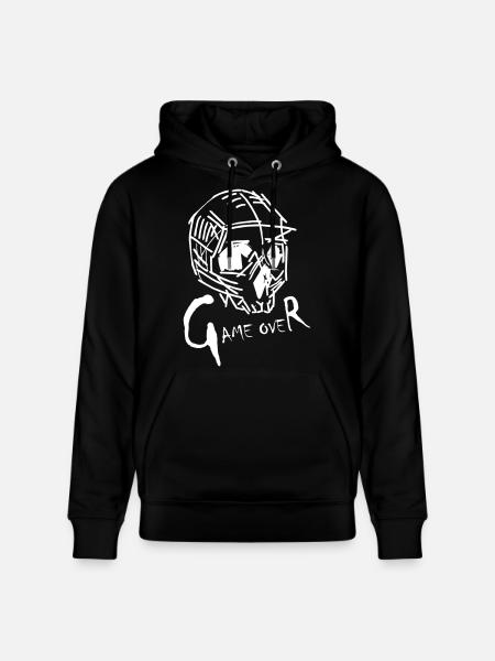Game Over en blanc - Sweat à capuche bio CRUISER Stanley/Stella Unisexe - noir
