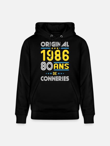 Original – 1986 – 40 Jahre - Stanley/Stella Unisex Bio-Hoodie CRUISER  - Schwarz