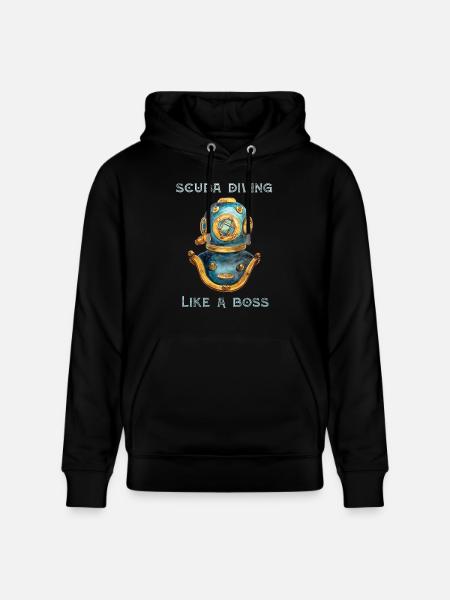 Scuba Diving Like A Boss - Stanley/Stella CRUISER Unisex Organic Hoodie - black