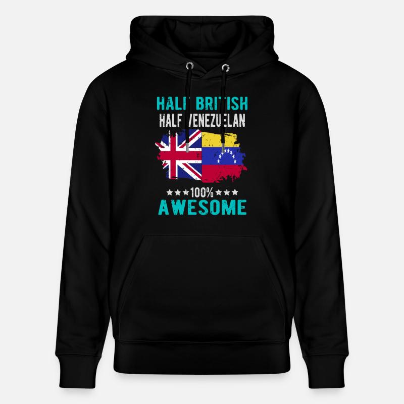 Halb Brite Halb Venezolaner - Stanley/Stella Unisex Bio-Hoodie CRUISER  - Schwarz