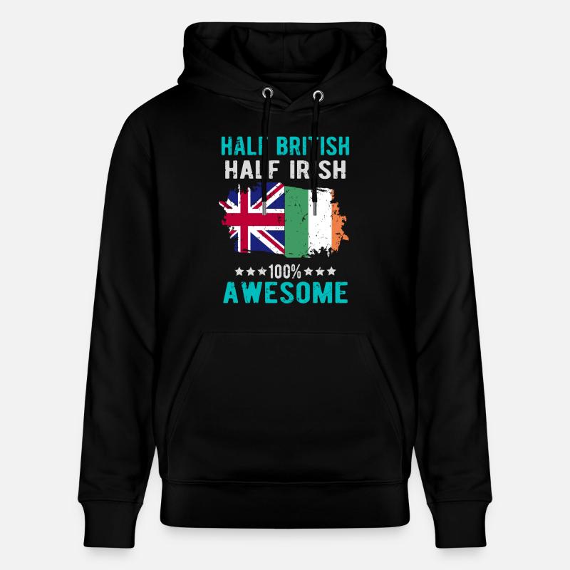 Halb Brite Halb Ire - Stanley/Stella Unisex Bio-Hoodie CRUISER  - Schwarz