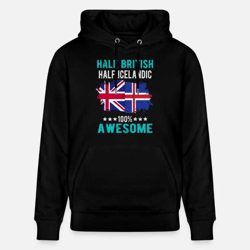 Halb Brite Halb Isländer - Stanley/Stella Unisex Bio-Hoodie CRUISER  - Schwarz