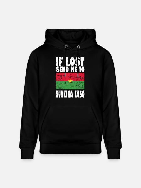 Burkina Faso Flag Slogan - Stanley/Stella CRUISER Unisex Organic Hoodie - black
