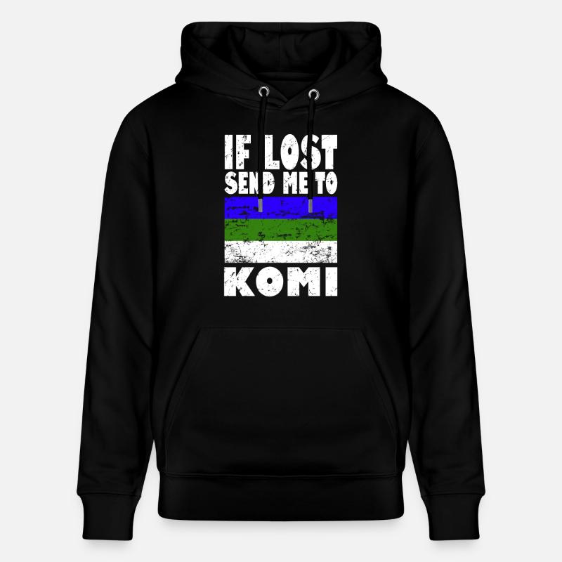 Dicton du drapeau Komi - Sweat à capuche bio CRUISER Stanley/Stella Unisexe - noir