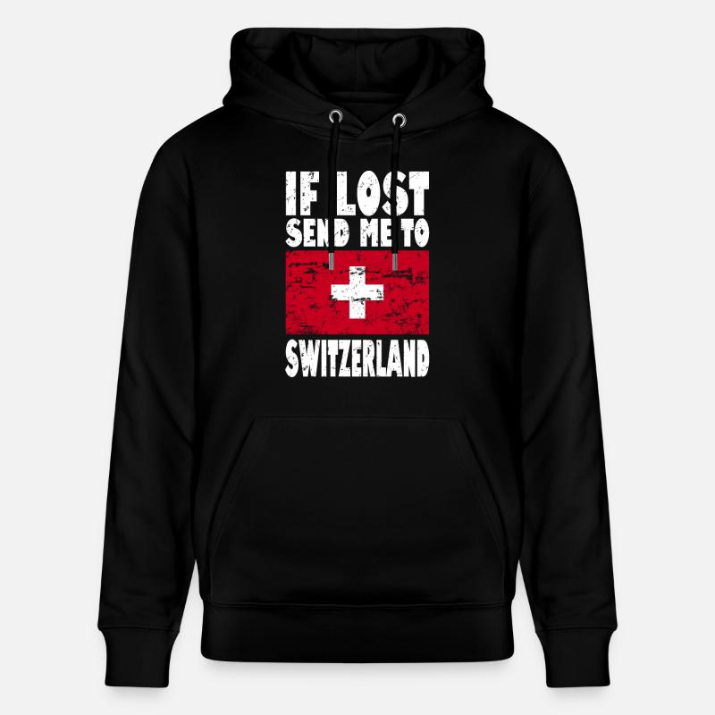 Slogan du drapeau suisse - Sweat à capuche bio CRUISER Stanley/Stella Unisexe - noir