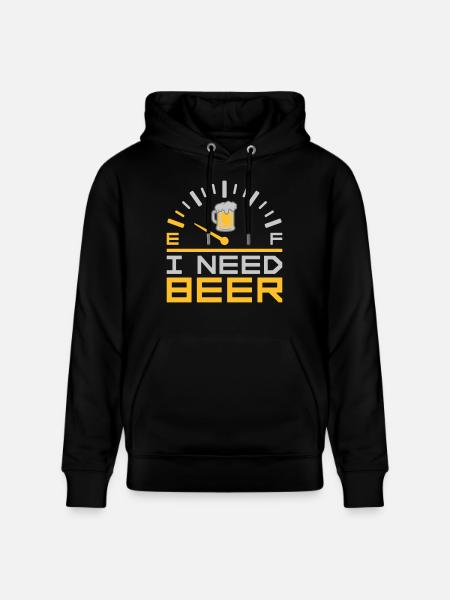 I Need Beer - Stanley/Stella CRUISER Unisex Organic Hoodie - black