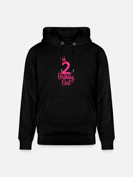 Second birthday birthday girl - Stanley/Stella CRUISER Unisex Organic Hoodie - black