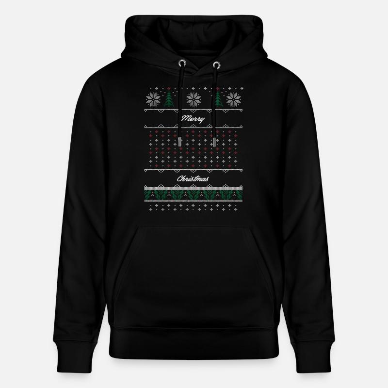 Merry Christmas Pattern - Sweat à capuche bio CRUISER Stanley/Stella Unisexe - noir
