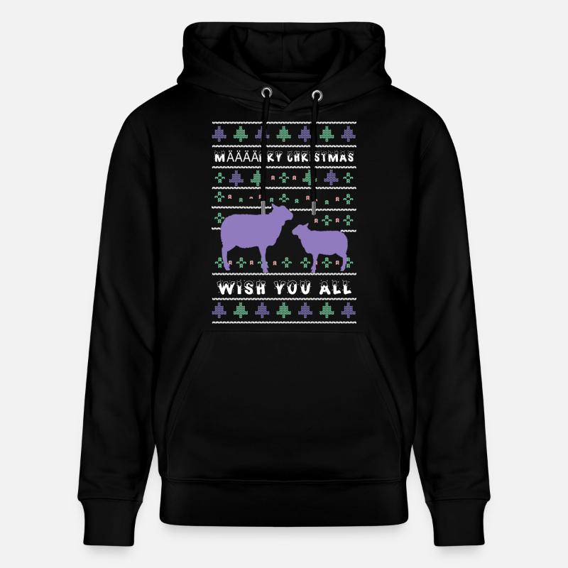 Määäärry Moutons de Noël - Sweat à capuche bio CRUISER Stanley/Stella Unisexe - noir