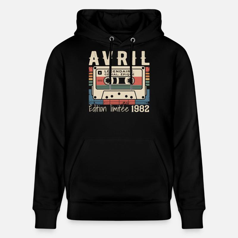 avril 1982 April 1982  - Sweat à capuche bio CRUISER Stanley/Stella Unisexe - noir