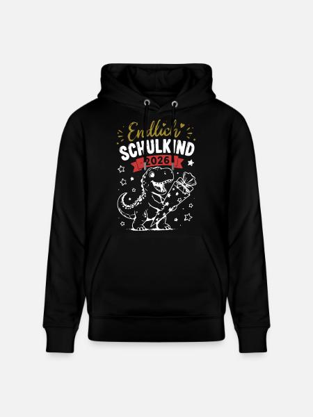 Endlich Schulkind 2026 Dino - Stanley/Stella Unisex Bio-Hoodie CRUISER  - Schwarz