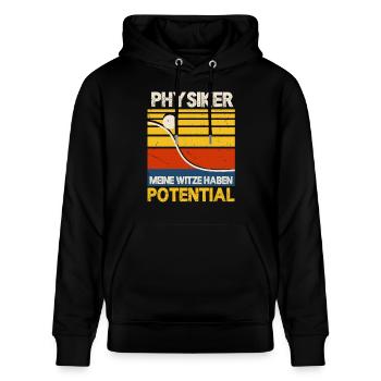 Physiker Witze Potential Spruch Physiklehrer - Stanley/Stella Unisex Bio-Hoodie CRUISER  - Schwarz - Vorne - Alina (178cm) & Michal (187cm)