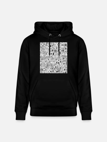 City Drawing - Stanley/Stella CRUISER Unisex Organic Hoodie - black