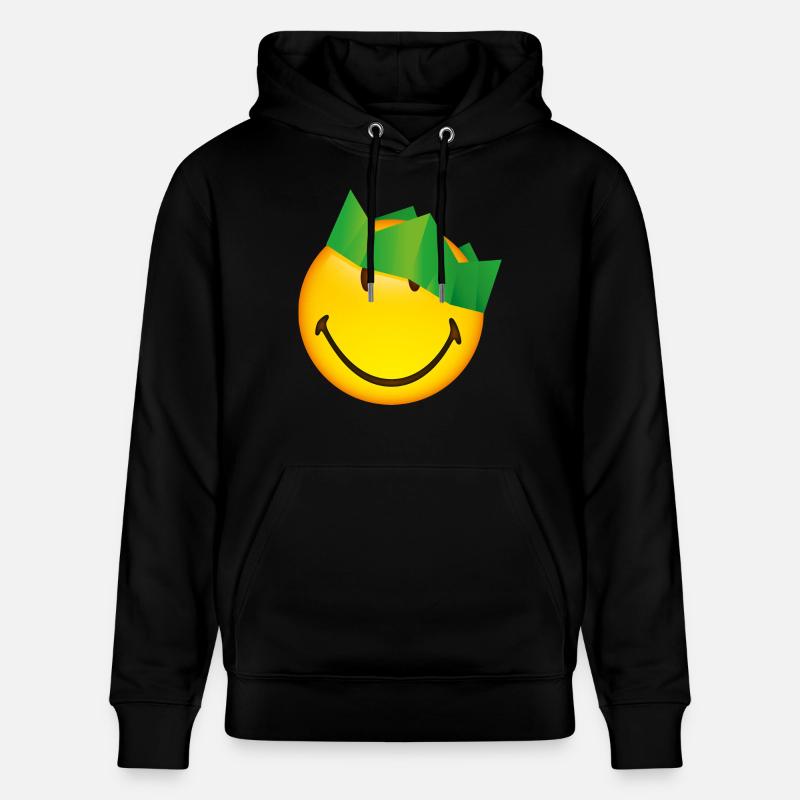 Smiley Green Crown - Stanley/Stella Unisex Bio-Hoodie CRUISER  - Schwarz