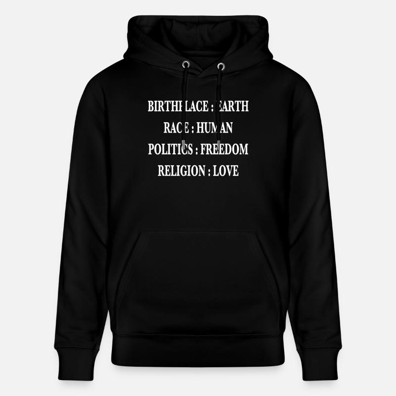 Ich bin Mensch - Stanley/Stella Unisex Bio-Hoodie CRUISER  - Schwarz