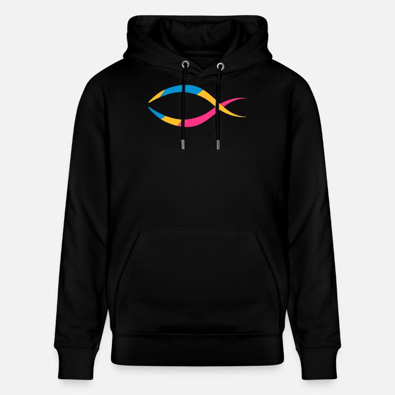 le poisson comme un symbole chrétien - Sweat à capuche bio CRUISER Stanley/Stella Unisexe - noir