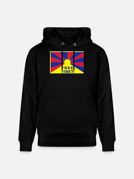 Free Tibet - Stanley/Stella CRUISER Unisex Organic Hoodie - black
