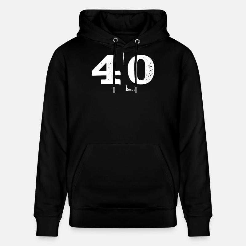 40 anniversaire rond - Sweat à capuche bio CRUISER Stanley/Stella Unisexe - noir