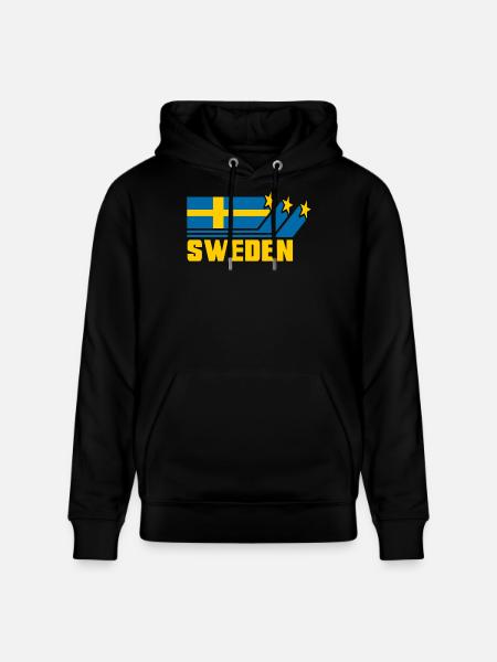 Suède / Suède - Drapeau / Cadeau - Sweat à capuche bio CRUISER Stanley/Stella Unisexe - noir