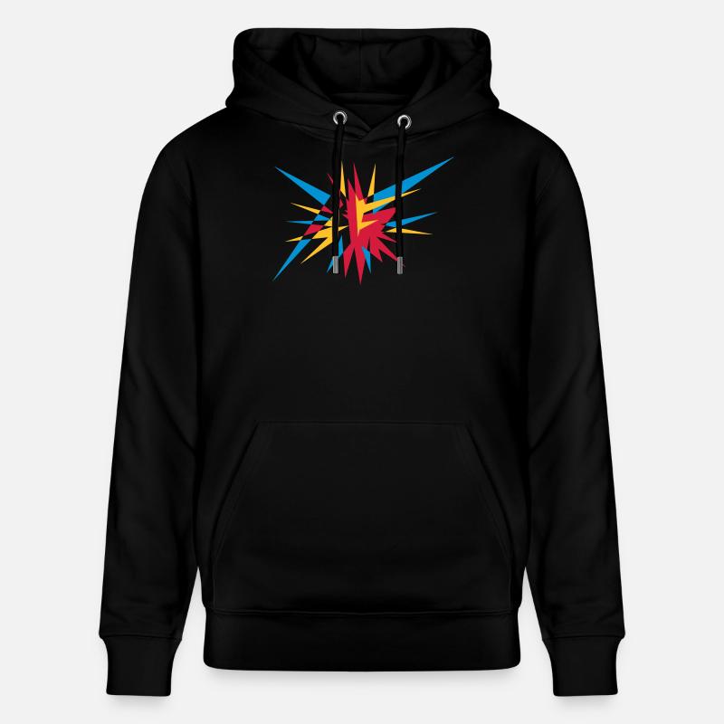 Explosion und Strahlen - Stanley/Stella Unisex Bio-Hoodie CRUISER  - Schwarz