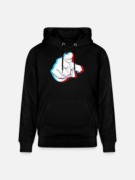 I want YOU - 3D finger - Stanley/Stella CRUISER Unisex Organic Hoodie - black