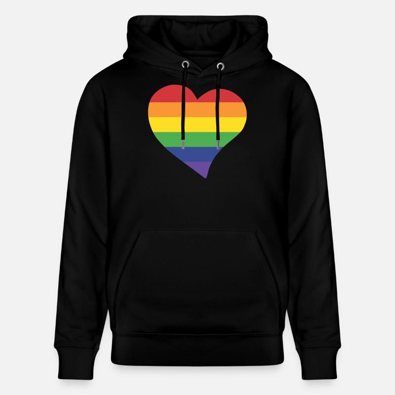 Rainbow heart - Sweat à capuche bio CRUISER Stanley/Stella Unisexe - noir