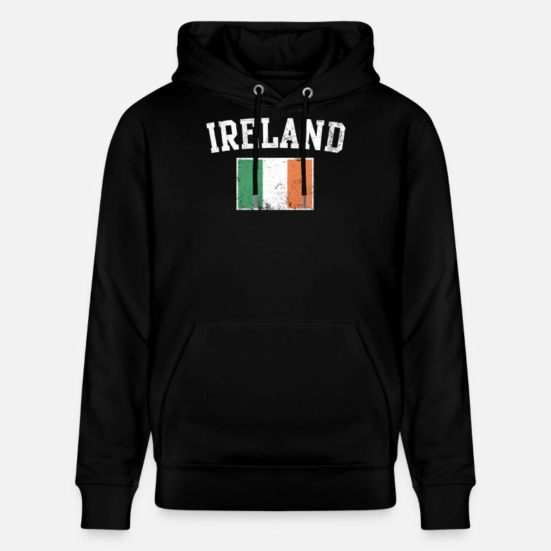 Emblème Varsity du drapeau irlandais - Sweat à capuche bio CRUISER Stanley/Stella Unisexe - noir