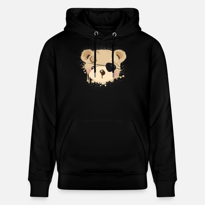 Nounours avec cache-œil - Sweat à capuche bio CRUISER Stanley/Stella Unisexe - noir