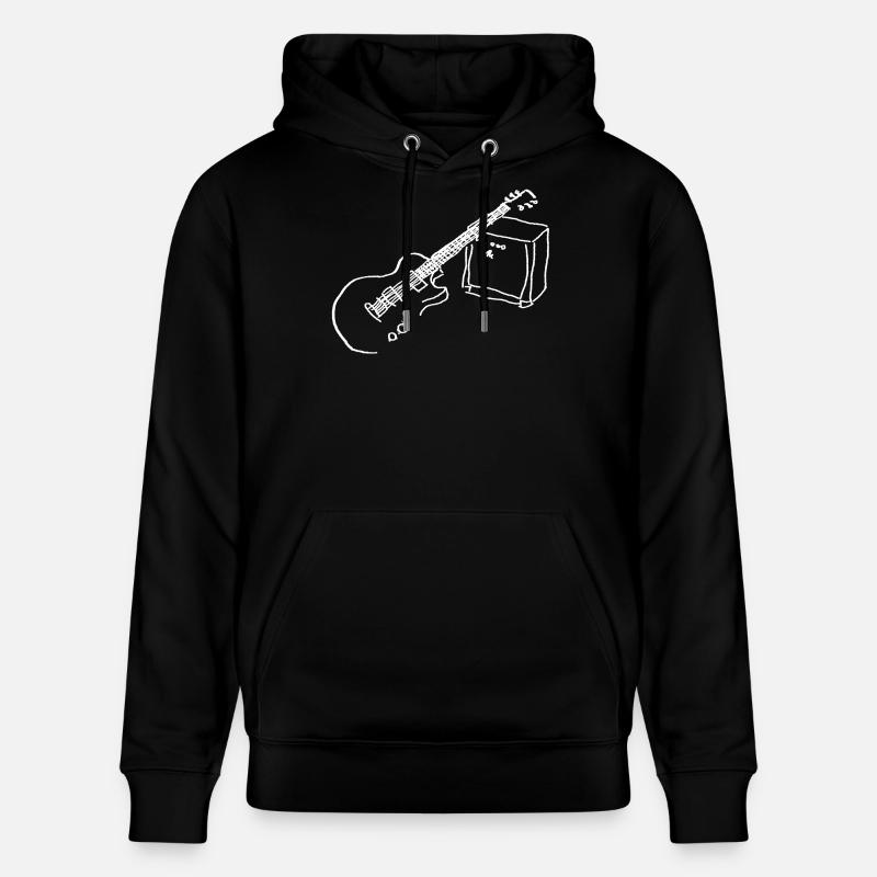 Guitare électrique blanche - Sweat à capuche bio CRUISER Stanley/Stella Unisexe - noir