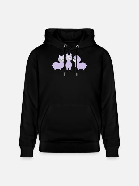 Drei Alpakas - Stanley/Stella Unisex Bio-Hoodie CRUISER  - Schwarz