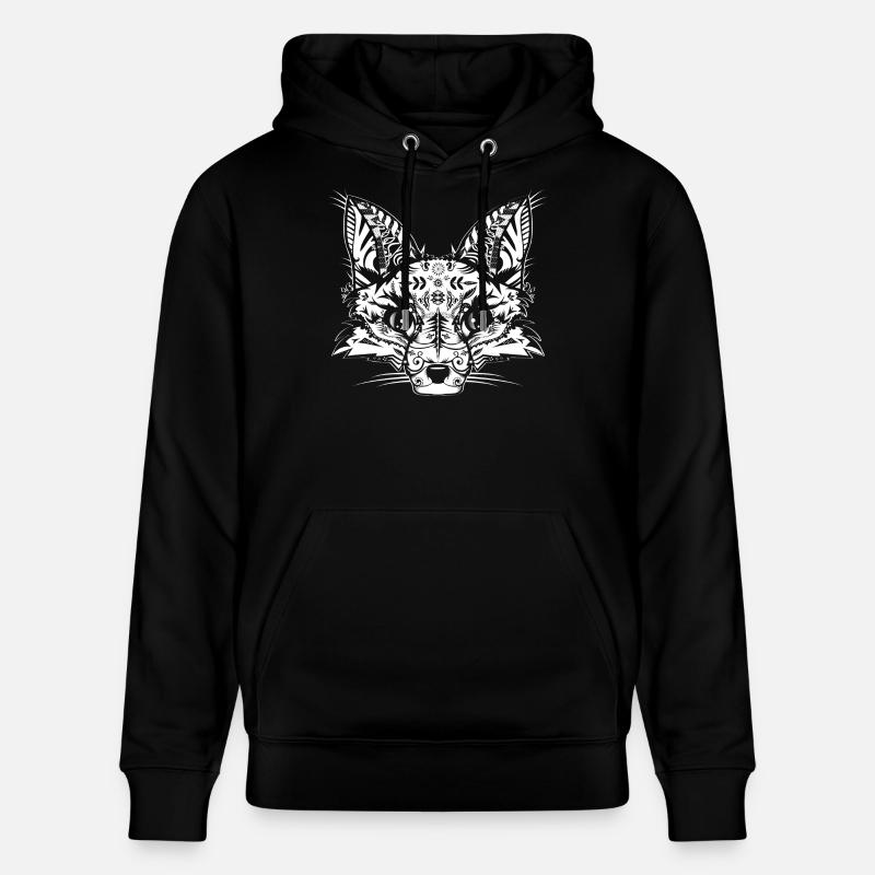 A fox head -White - Stanley/Stella CRUISER Unisex Organic Hoodie - black