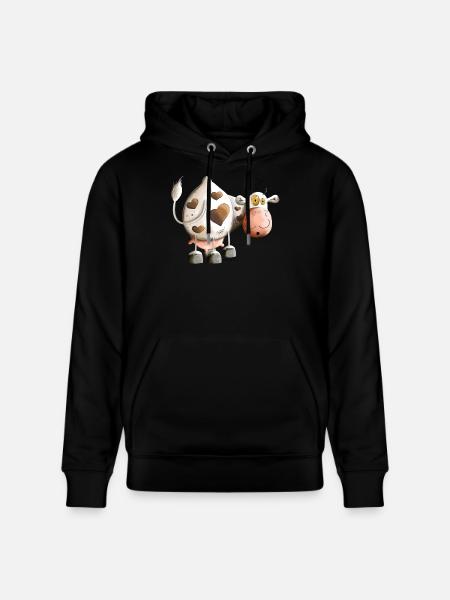 Kuh mit Herz - Stanley/Stella Unisex Bio-Hoodie CRUISER - Schwarz