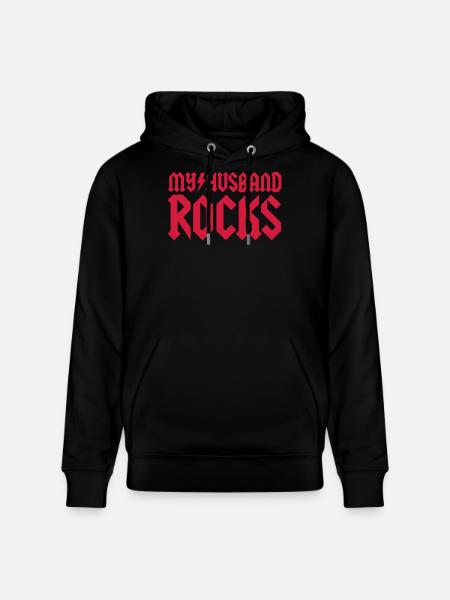 My husband rocks - Sweat à capuche bio CRUISER Stanley/Stella Unisexe - noir