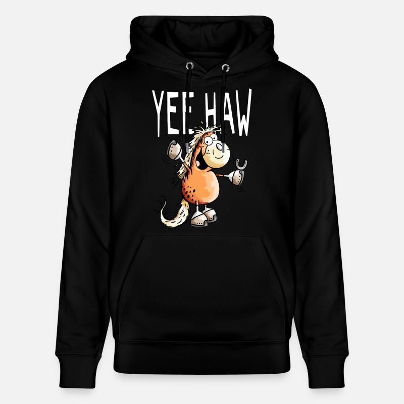 Yee Haw Cheval - Cheveaux - Comique - Sweat à capuche bio CRUISER Stanley/Stella Unisexe - noir