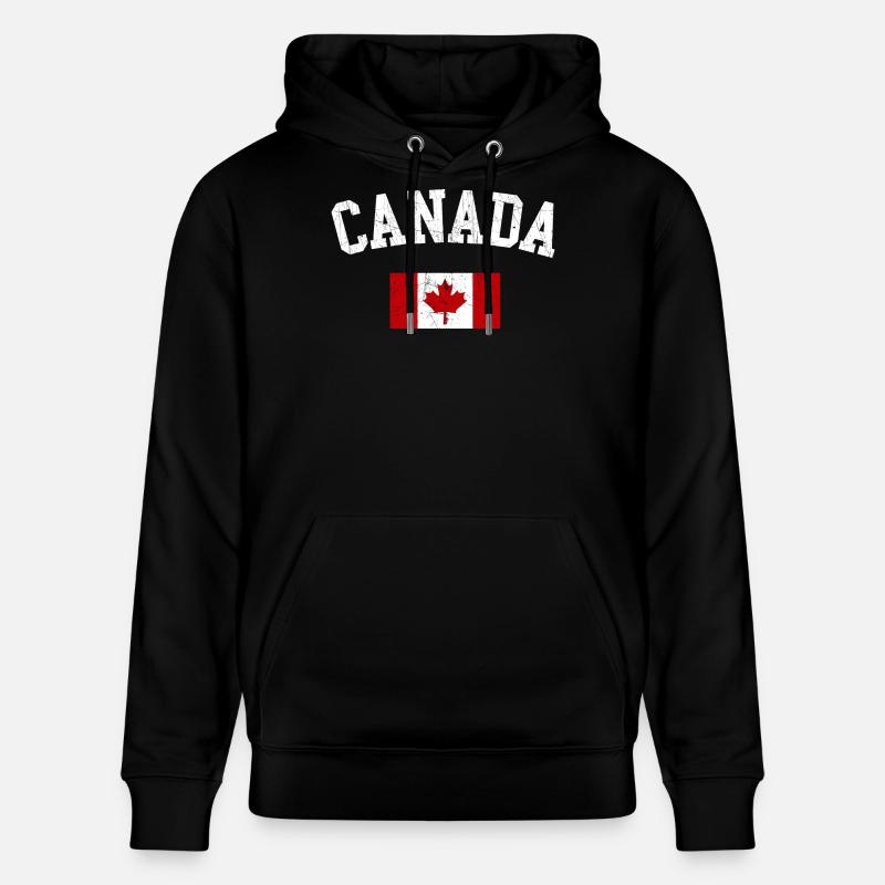 Kanada-Bogen mit Ahornflagge - Stanley/Stella Unisex Bio-Hoodie CRUISER  - Schwarz