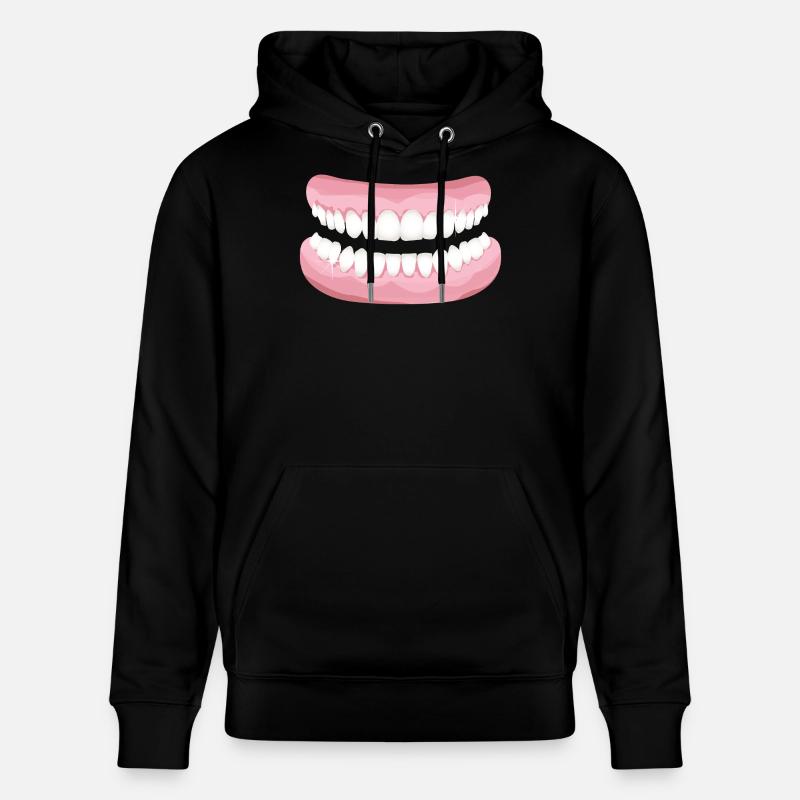 strahlendes Gebiss mit blitzsauberen Zähnen - Stanley/Stella Unisex Bio-Hoodie CRUISER  - Schwarz