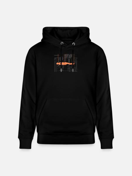 Abstrakt menneskefigur på industriel indretning - Stanley/Stella CRUISER økologisk unisex-hoodie - sort