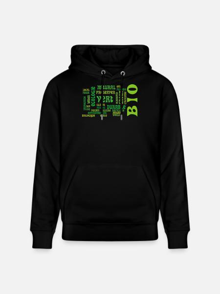 Bio and Ecology: green cloud of keywords - Stanley/Stella CRUISER Unisex Organic Hoodie - black