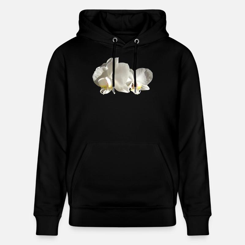 Orchidée blanche - Sweat à capuche bio CRUISER Stanley/Stella Unisexe - noir