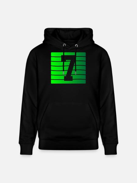 Green Stripe-7 Contrast Design - Stanley/Stella CRUISER Unisex Organic Hoodie - black