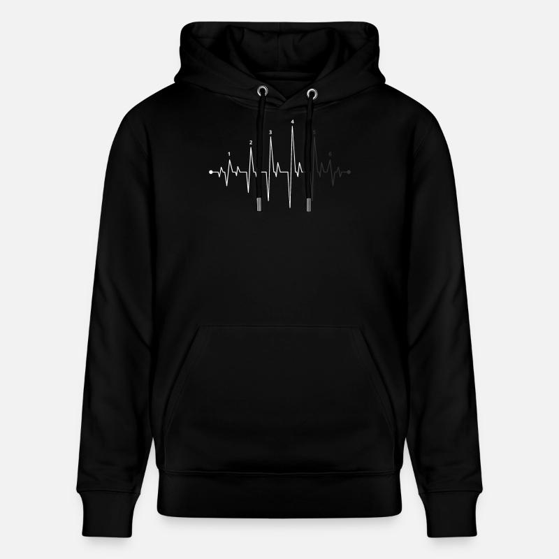 Graphique Pulse Wave Heartbeat - Sweat à capuche bio CRUISER Stanley/Stella Unisexe - noir