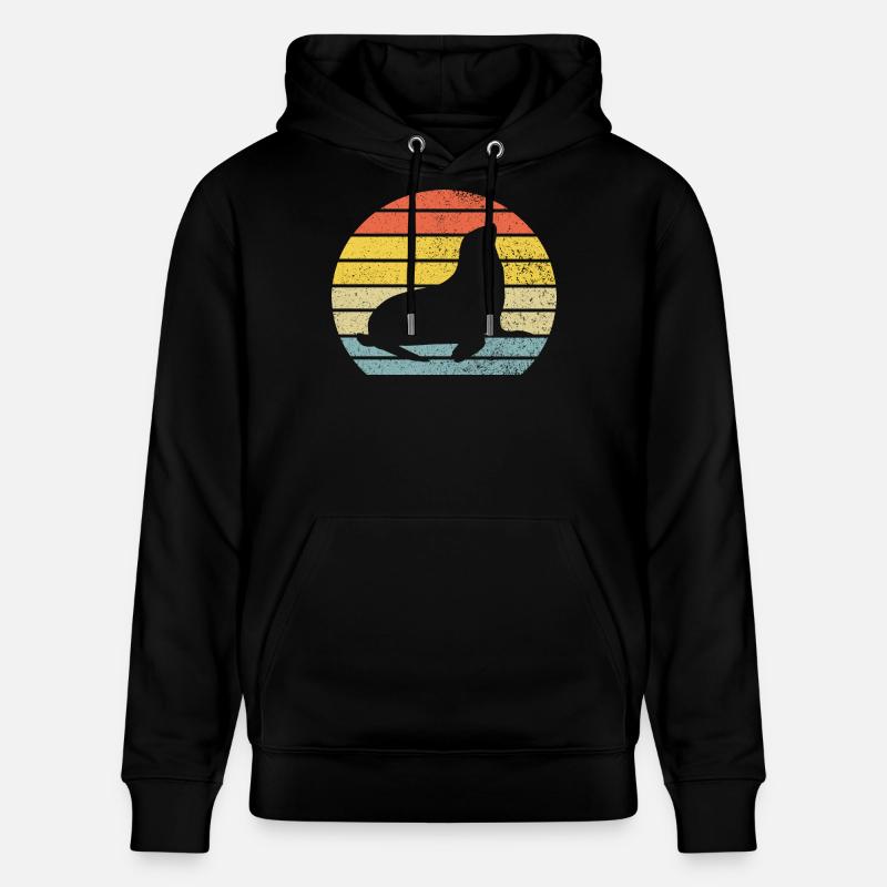 Phoque lion de mer - Sweat à capuche bio CRUISER Stanley/Stella Unisexe - noir