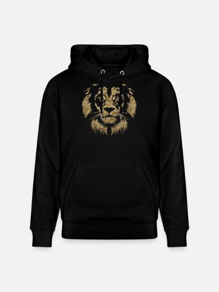 Classic Paper Lion Head - Stanley/Stella CRUISER Unisex Organic Hoodie - black